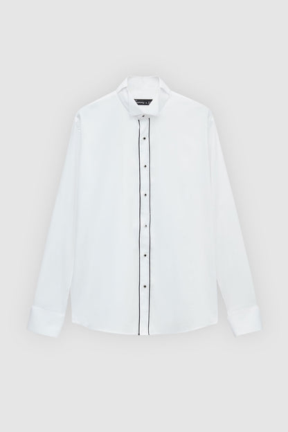 Ds Damat Slim Fit Beyaz Düz Smokin Gömlek