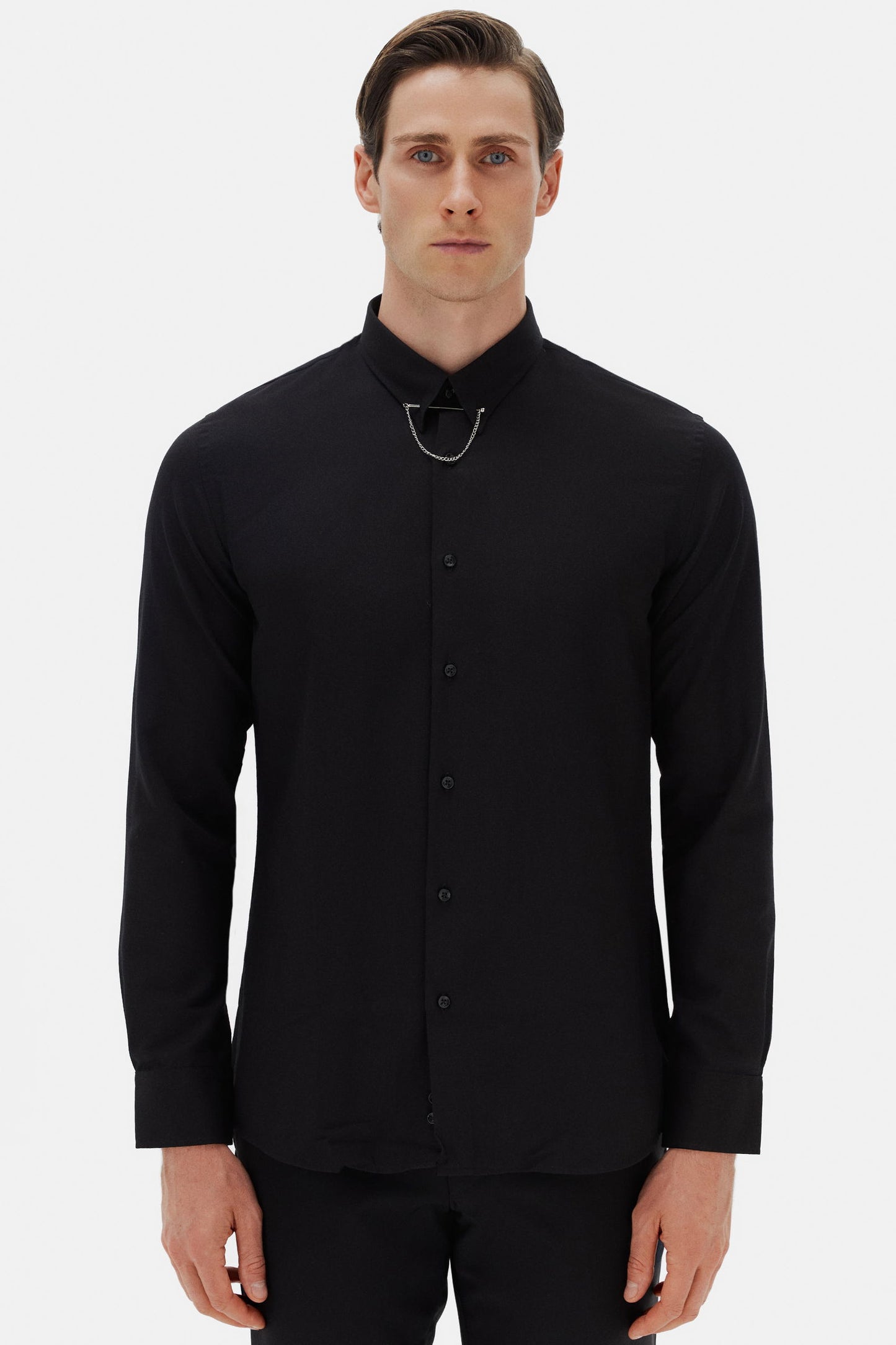 Twn Slim Fit Siyah Çizgili Gömlek
