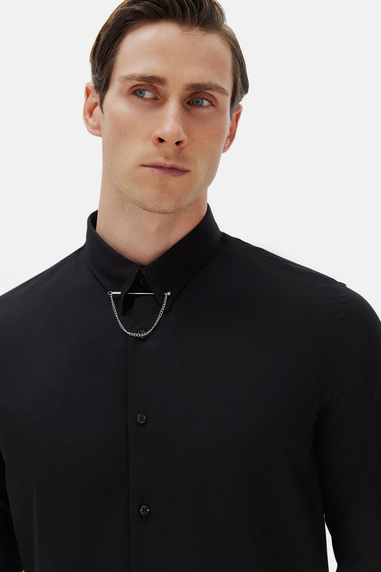 Twn Slim Fit Siyah Çizgili Gömlek