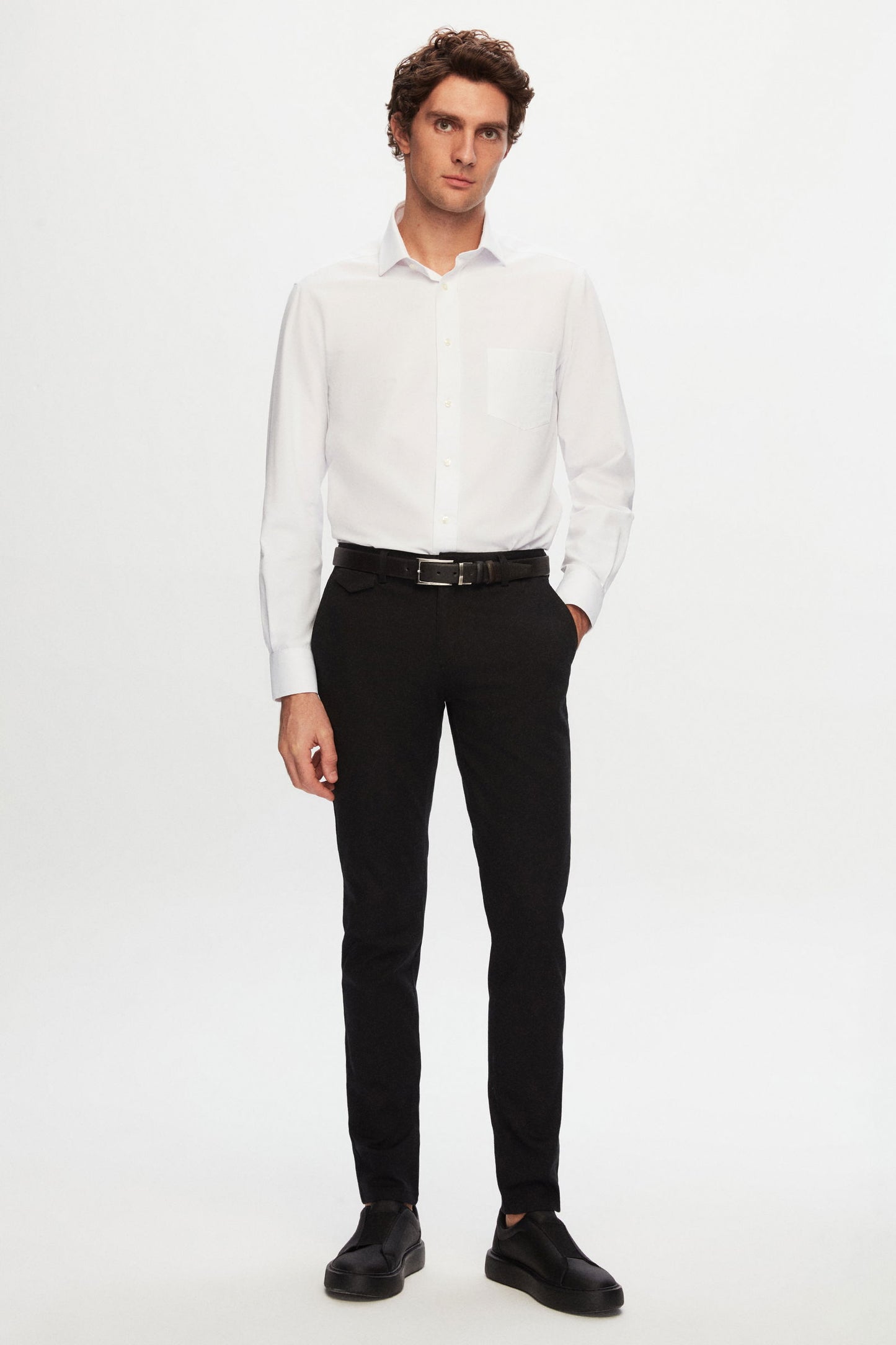 Ds Damat Regular Fit Beyaz Düz Gömlek