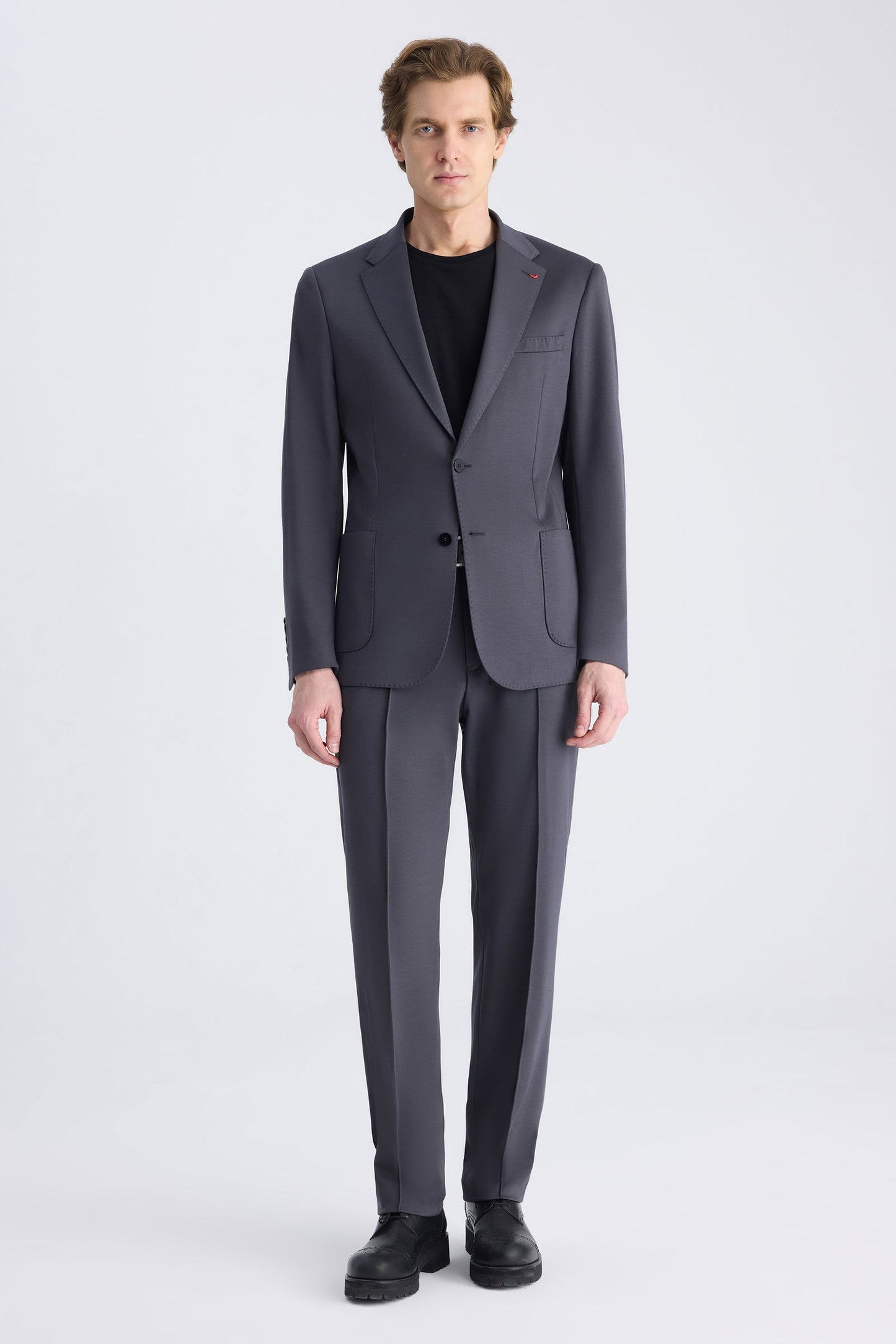 Ds Damat Slim Fit Antrasit Baskılı Takim Elbise