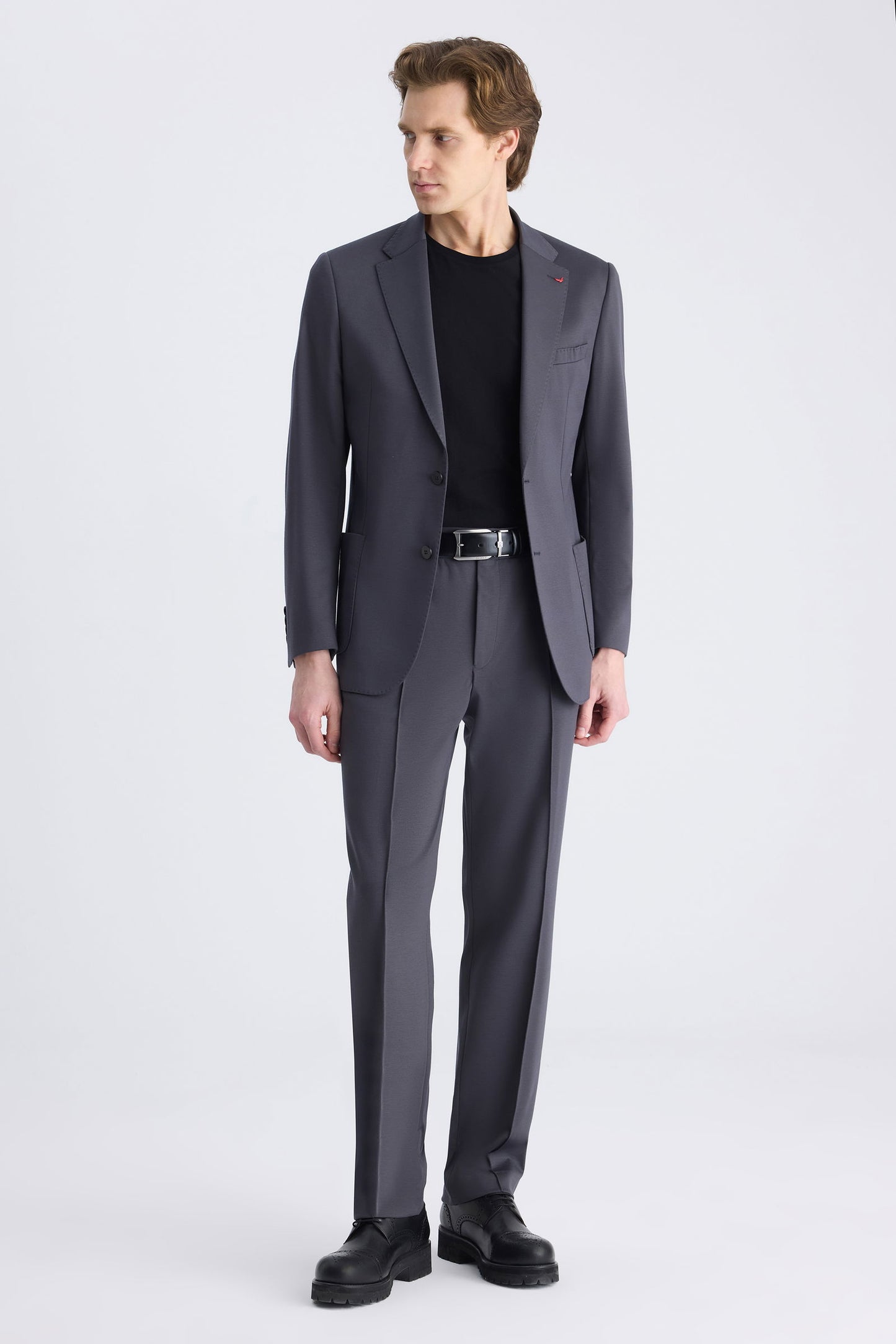 Ds Damat Slim Fit Antrasit Baskılı Takim Elbise