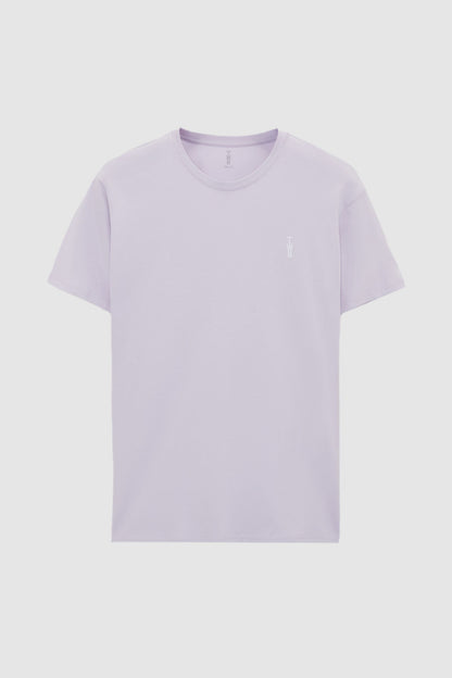 Twn Slim Fit Galaktik Leylak Düz Kabartma Baskılı T-shirt