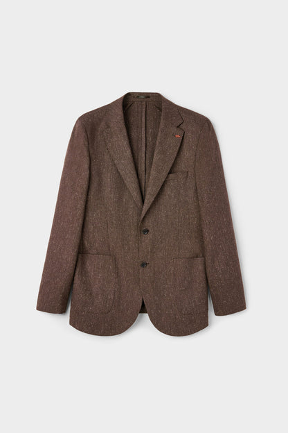 Twn Slim Fit Kahverengi Armürlü Kumaş Ceket