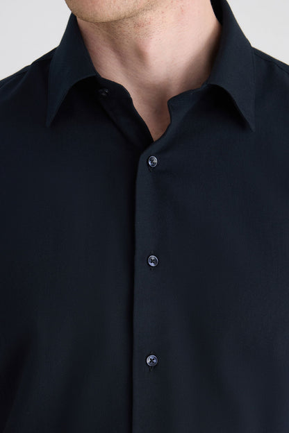 Ds Damat Slim Fit Lacivert Armürlü Gömlek
