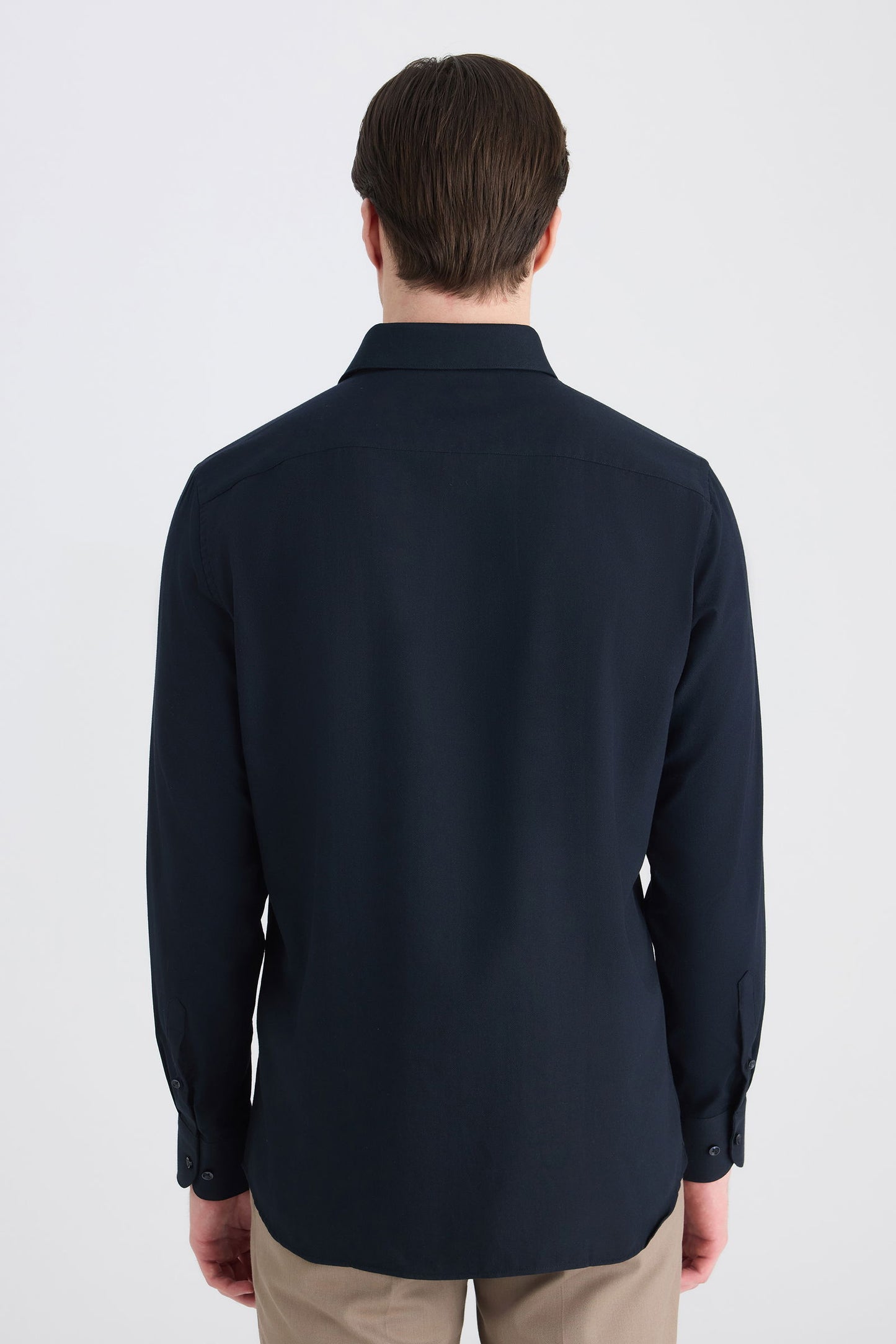 Ds Damat Slim Fit Lacivert Armürlü Gömlek