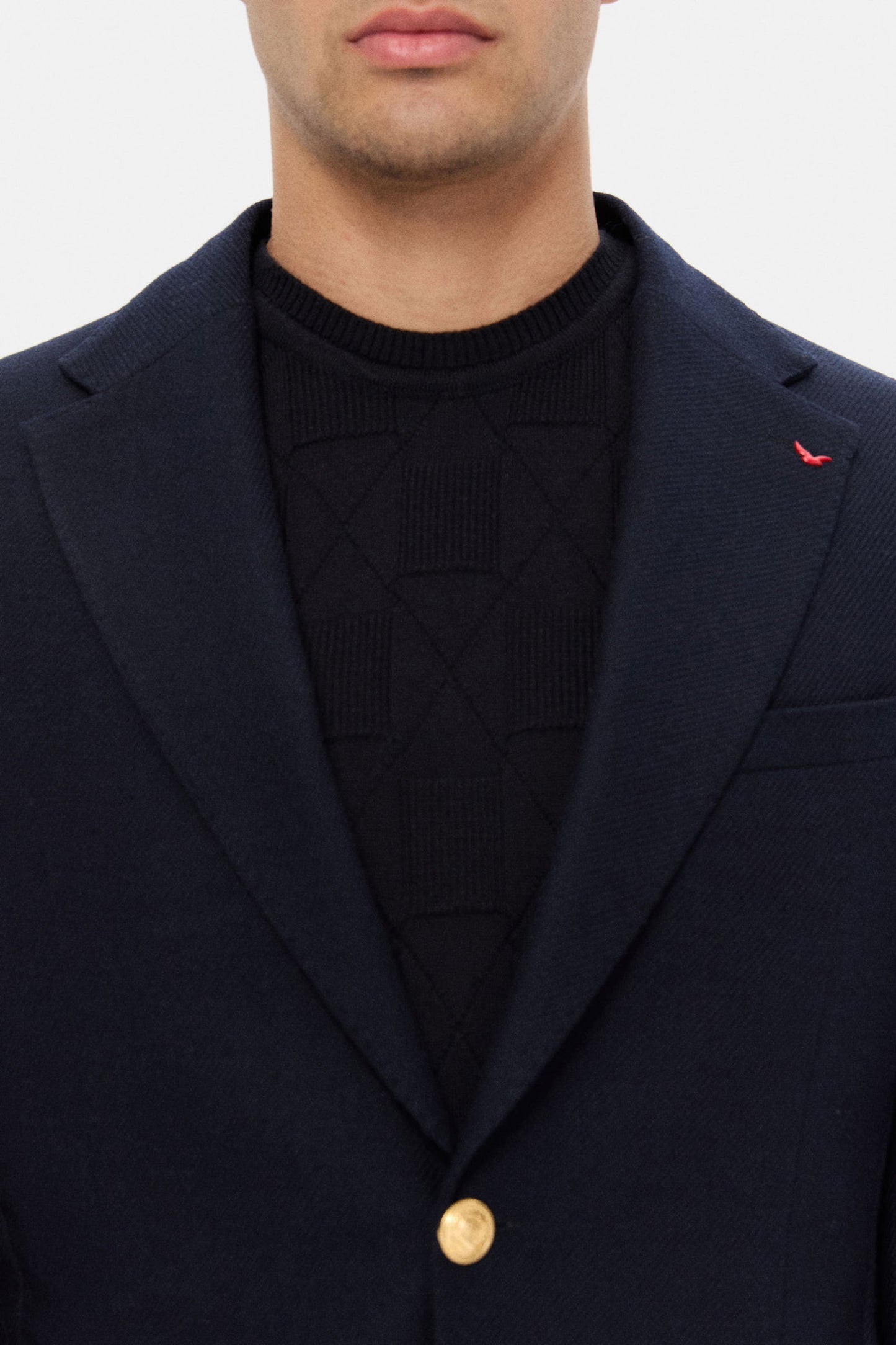 Ds Damat Regular Fit Lacivert Armürlü Kumaş Ceket