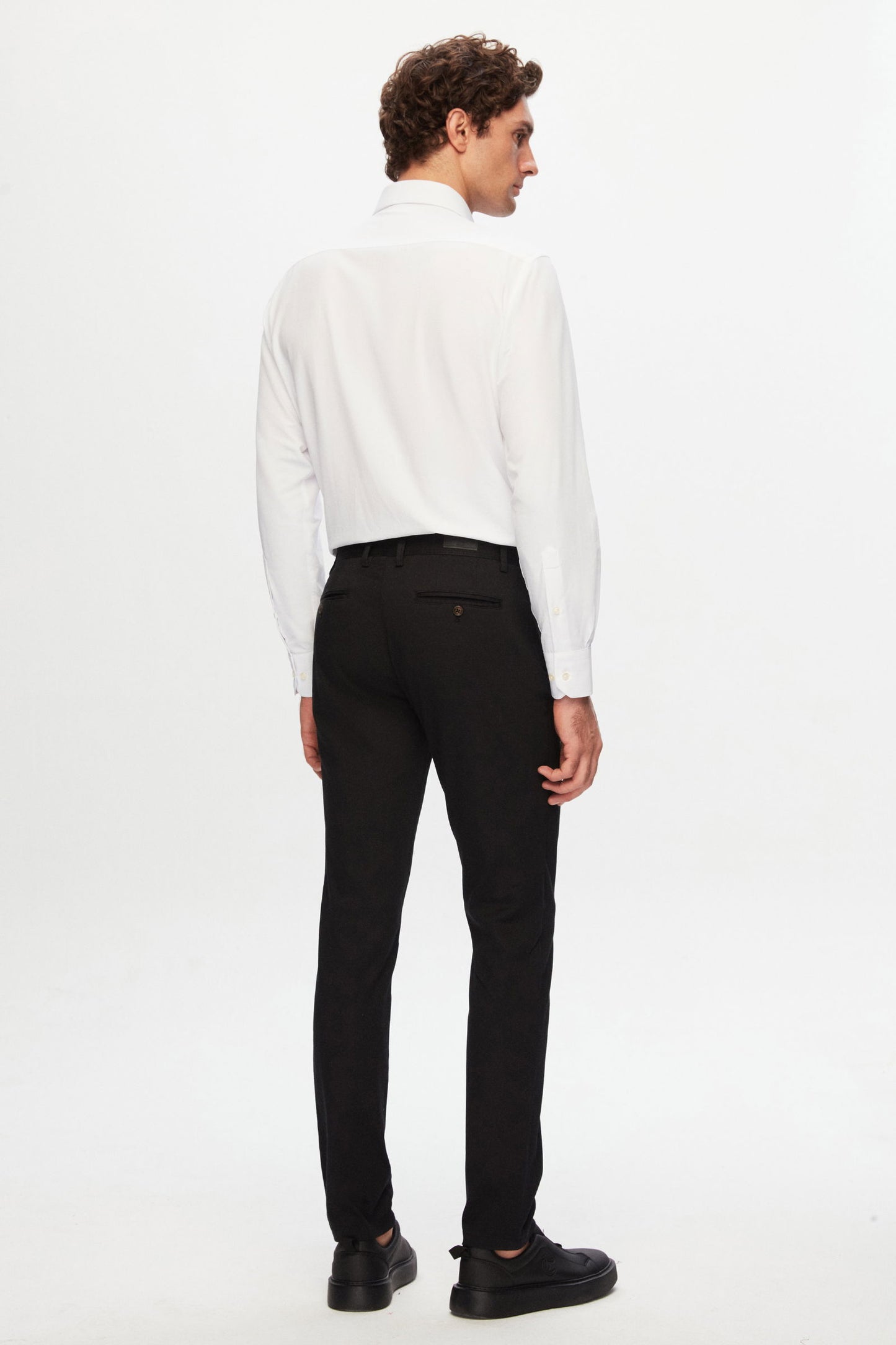 Twn Slim Fit Siyah Armürlü Chino Pantolon