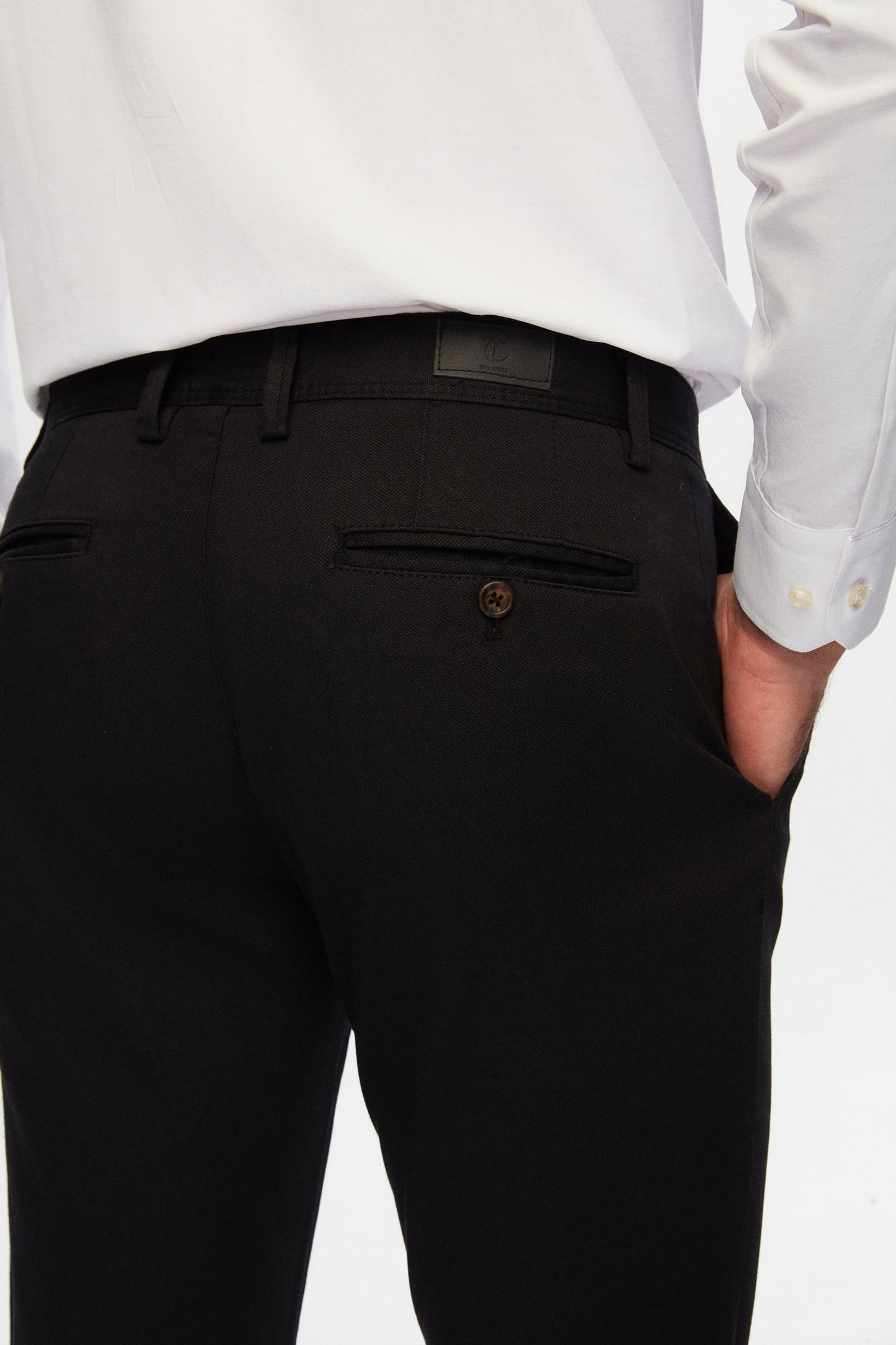 Twn Slim Fit Siyah Armürlü Chino Pantolon