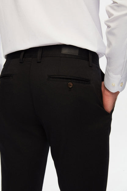 Twn Slim Fit Siyah Armürlü Chino Pantolon