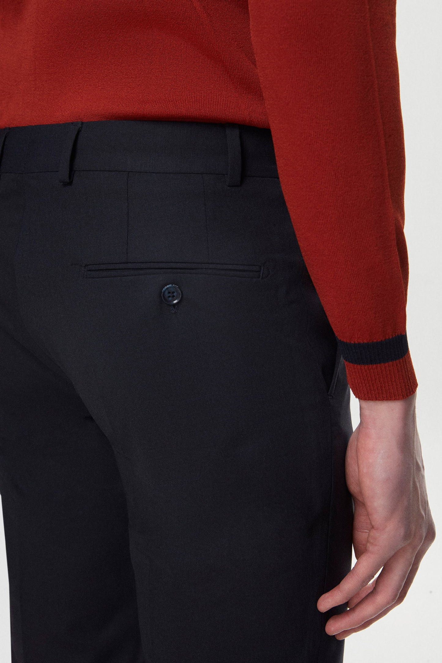 Ds Damat Regular Fit Koyu Lacivert Düz Travel Kumaş Pantolon