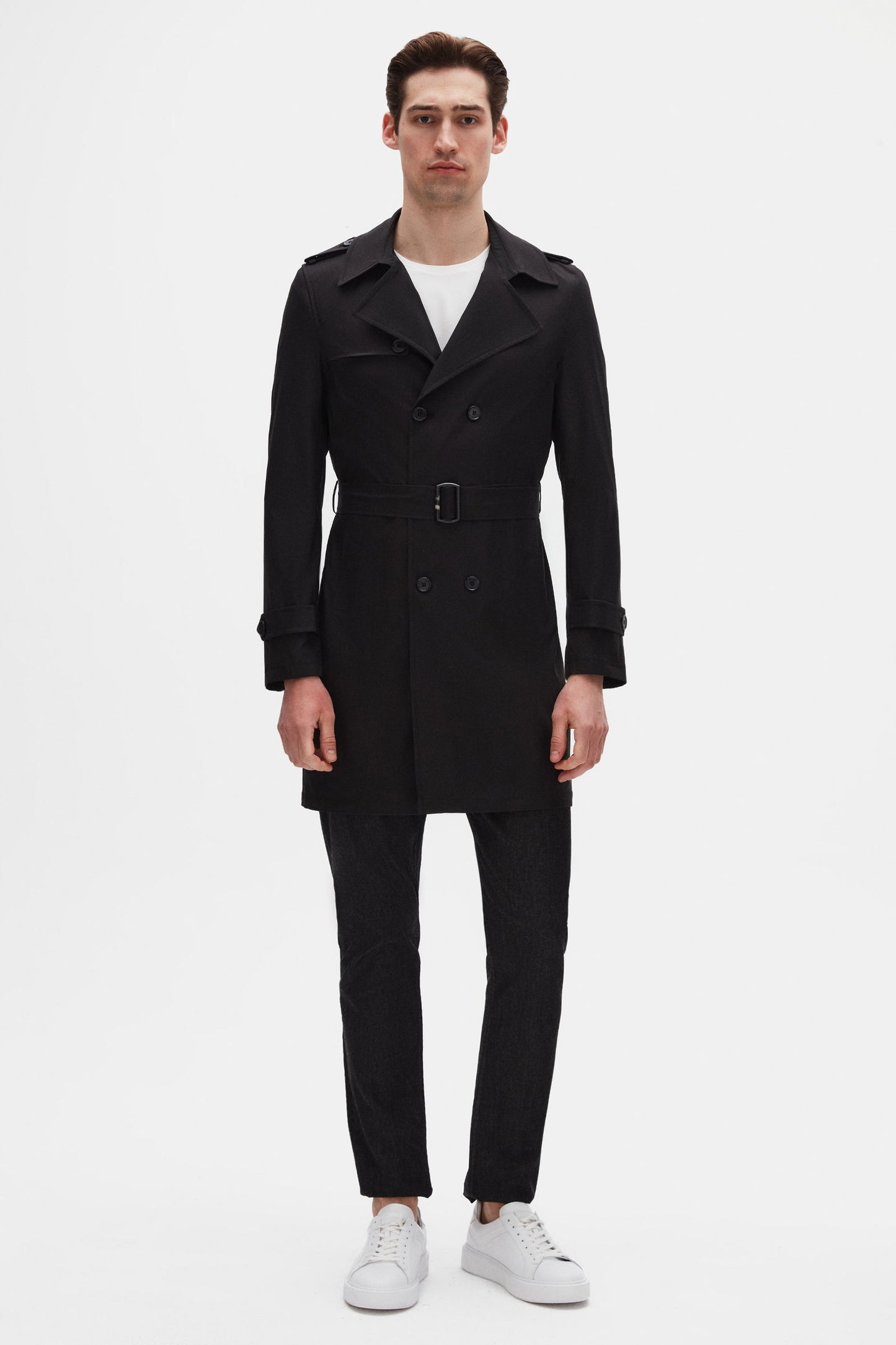 Ds Damat Regular Fit Siyah Pardösü/trenckot