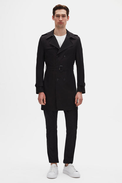 Ds Damat Regular Fit Siyah Pardösü/trenckot