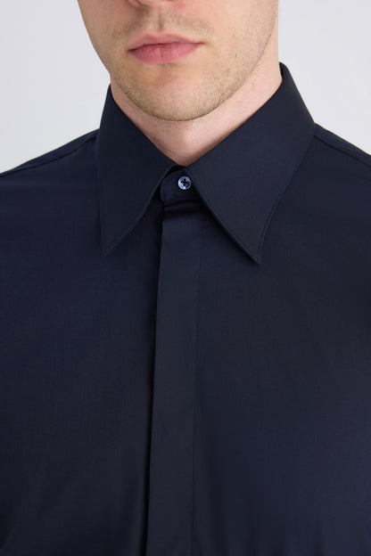 Twn Slim Fit Lacivert Düz Gömlek