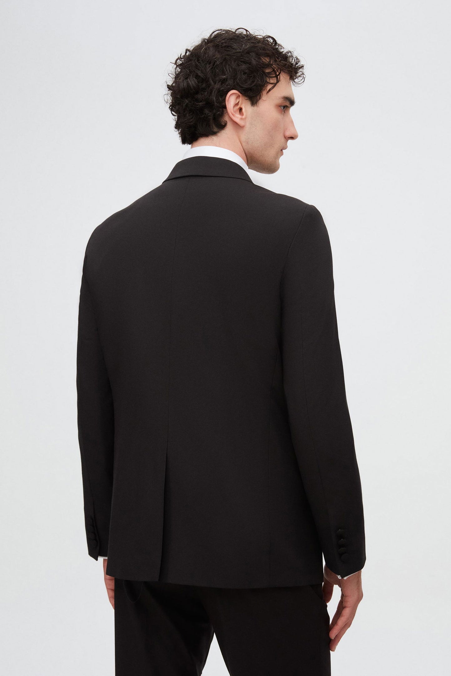 Twn Slim Fit Siyah Düz Damatlık & Smokin Yelekli Takim Elbise