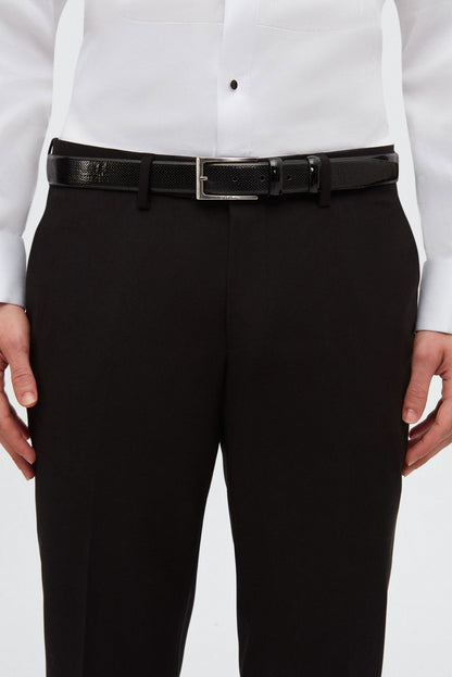 Twn Slim Fit Siyah Düz Damatlık & Smokin Yelekli Takim Elbise