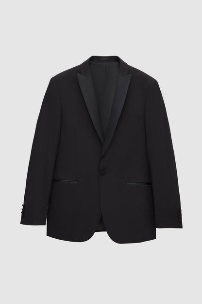 Twn Slim Fit Siyah Düz Damatlık & Smokin Yelekli Takim Elbise