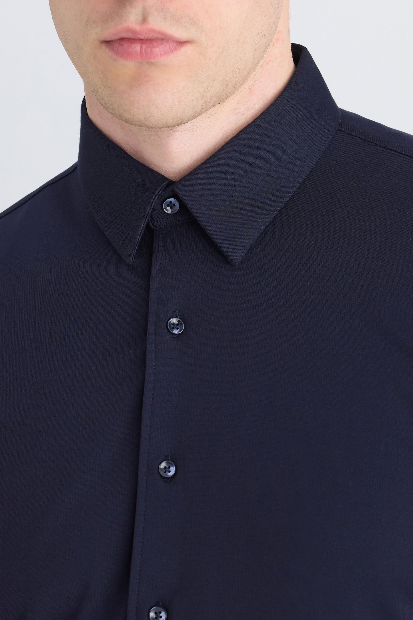 Ds Damat Slim Fit Lacivert Örme Gömlek
