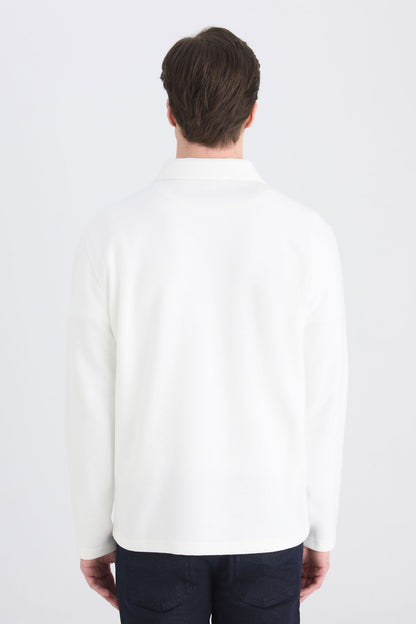 Ds Damat Regular Fit Ekru Düz Sweatshirt