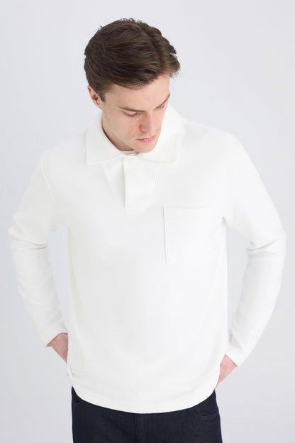 Ds Damat Regular Fit Ekru Düz Sweatshirt