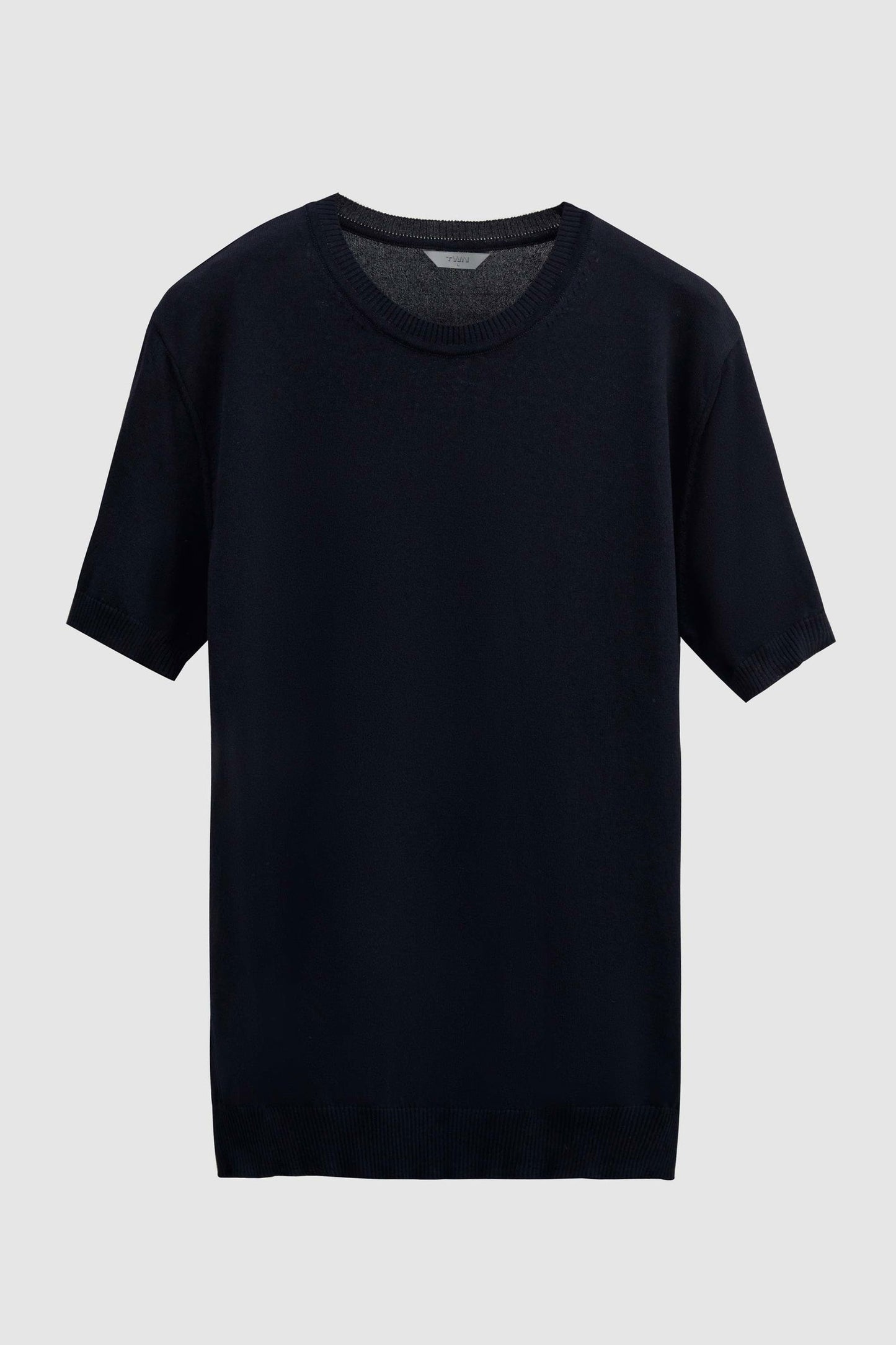 Twn Slim Fit Lacivert Düz Örgü T-shirt