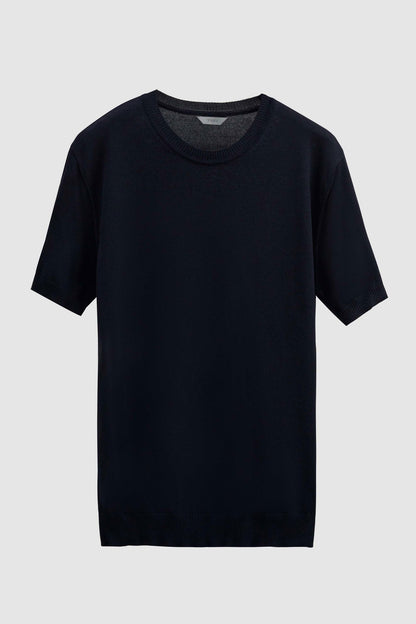 Twn Slim Fit Lacivert Düz Örgü T-shirt