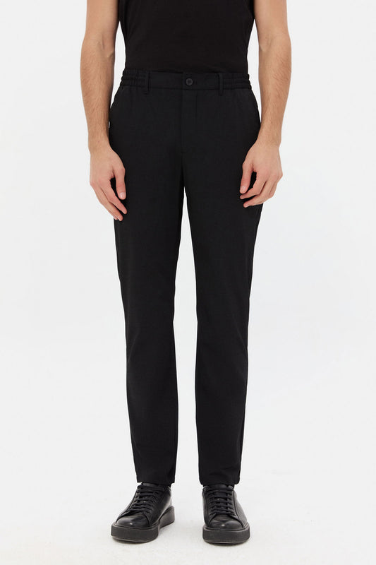 Ds Damat Relaxed Fit Siyah Düz Jogger Pantolon