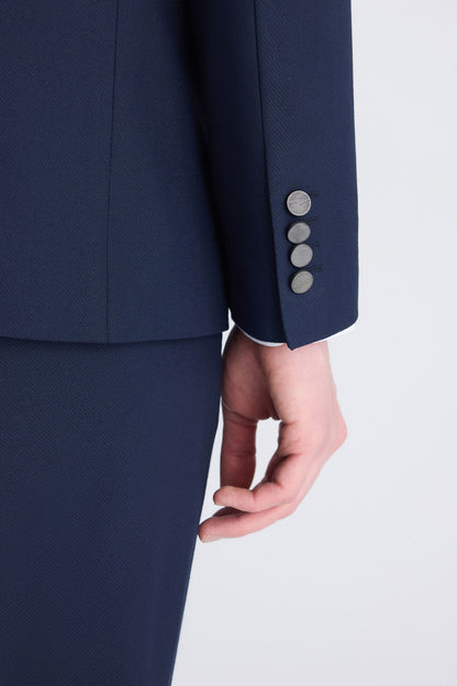 Twn Slim Fit Lacivert Armürlü Takim Elbise