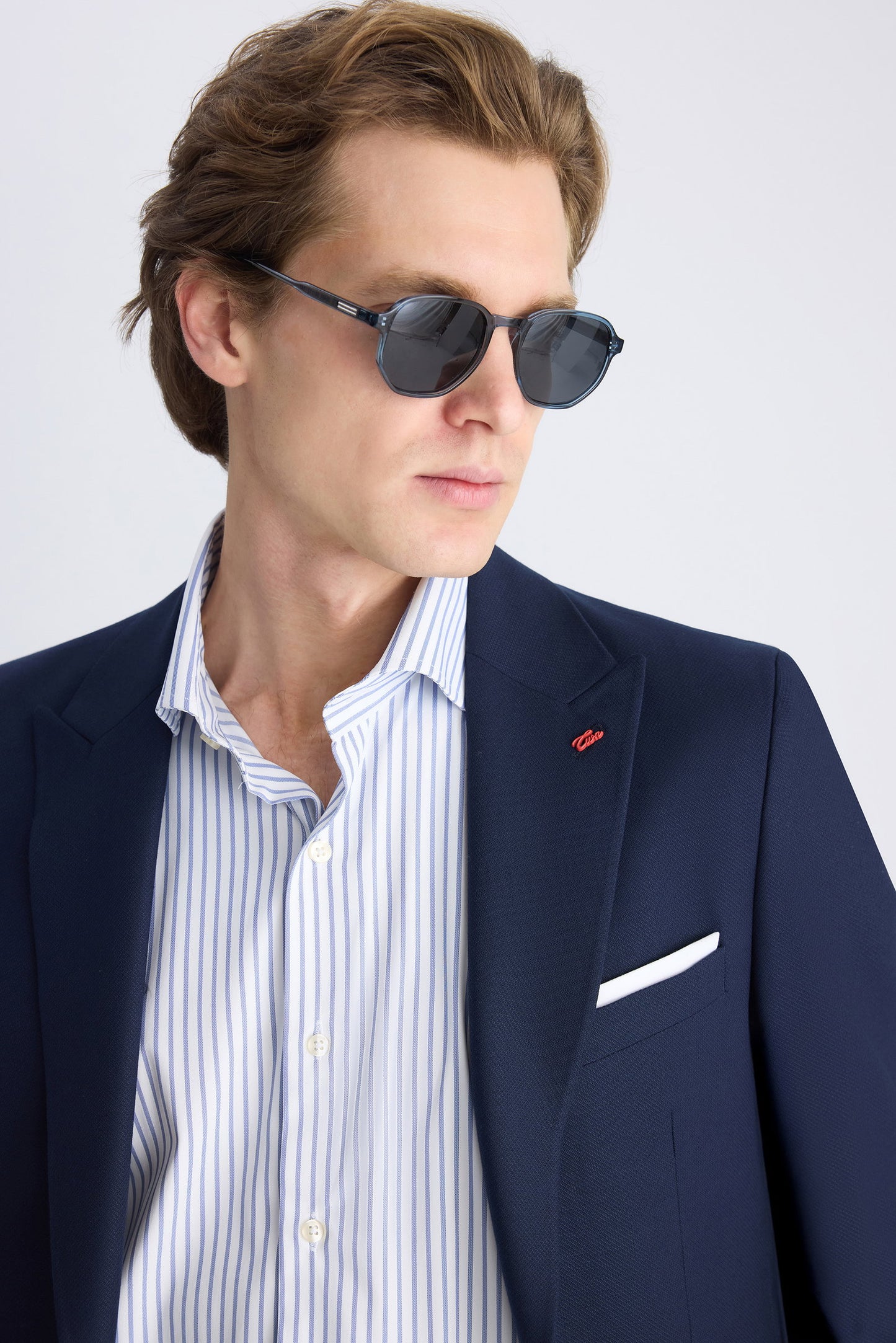 Twn Slim Fit Lacivert Armürlü Takim Elbise