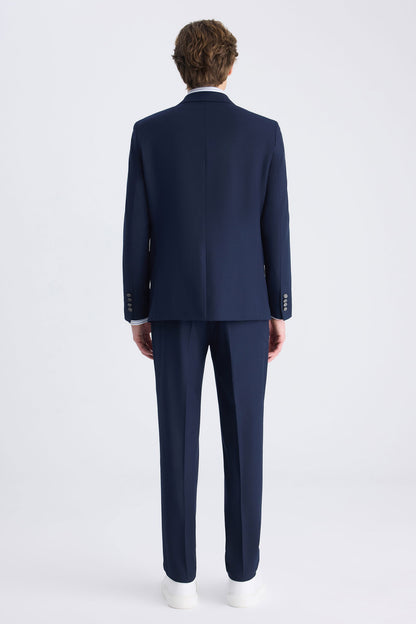 Twn Slim Fit Lacivert Armürlü Takim Elbise