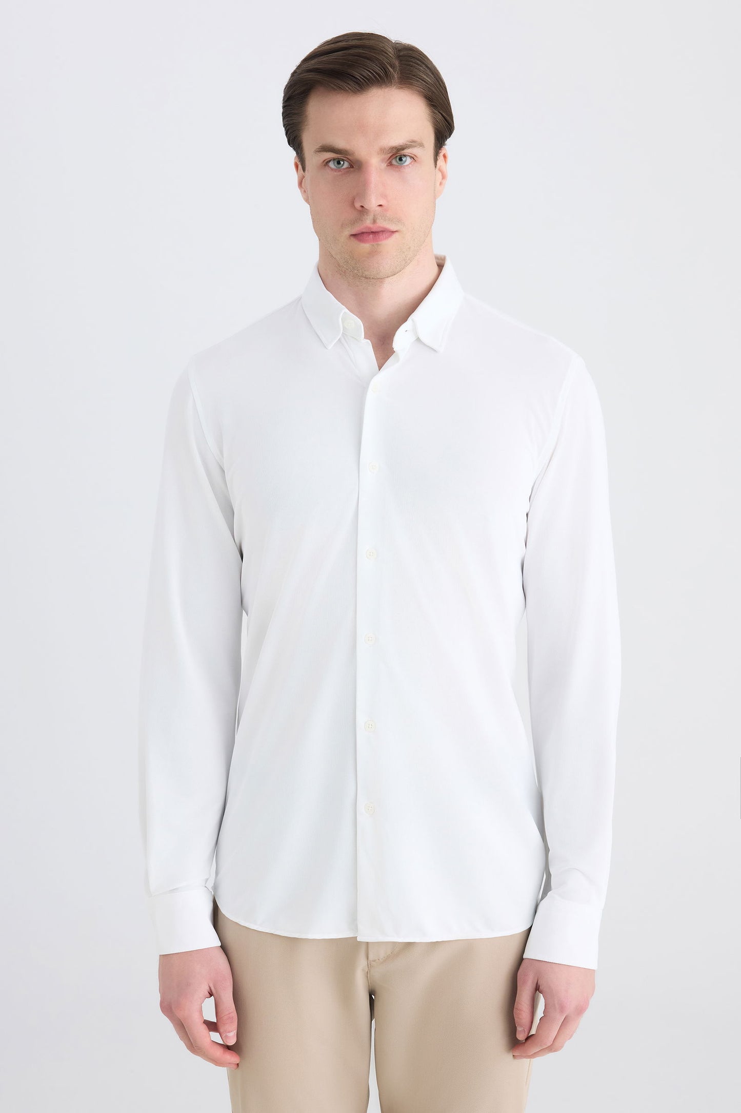 Twn Slim Fit Beyaz Örme Gömlek