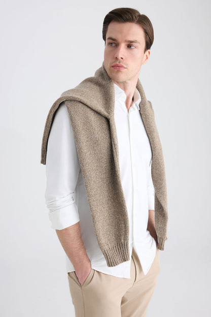 Twn Slim Fit Beyaz Örme Gömlek