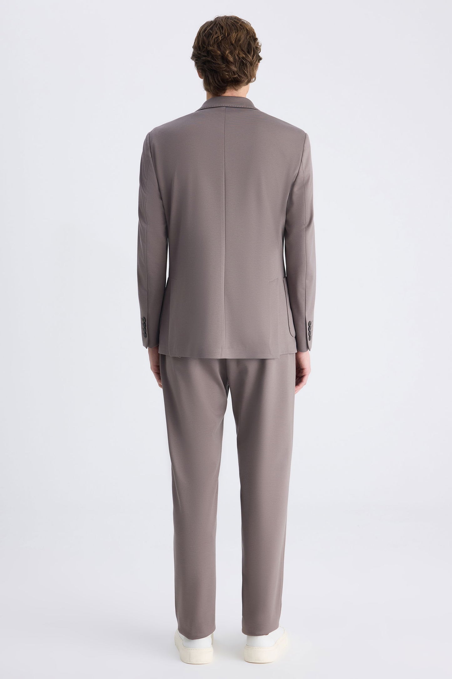 Ds Damat Slim Fit Vizon Baskılı Takim Elbise