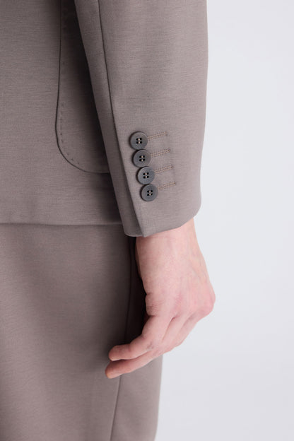 Ds Damat Slim Fit Vizon Baskılı Takim Elbise