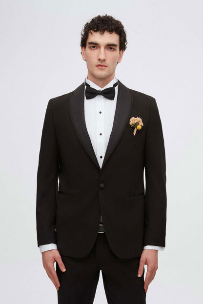 Twn Slim Fit Siyah Düz Smokin Takim Elbise