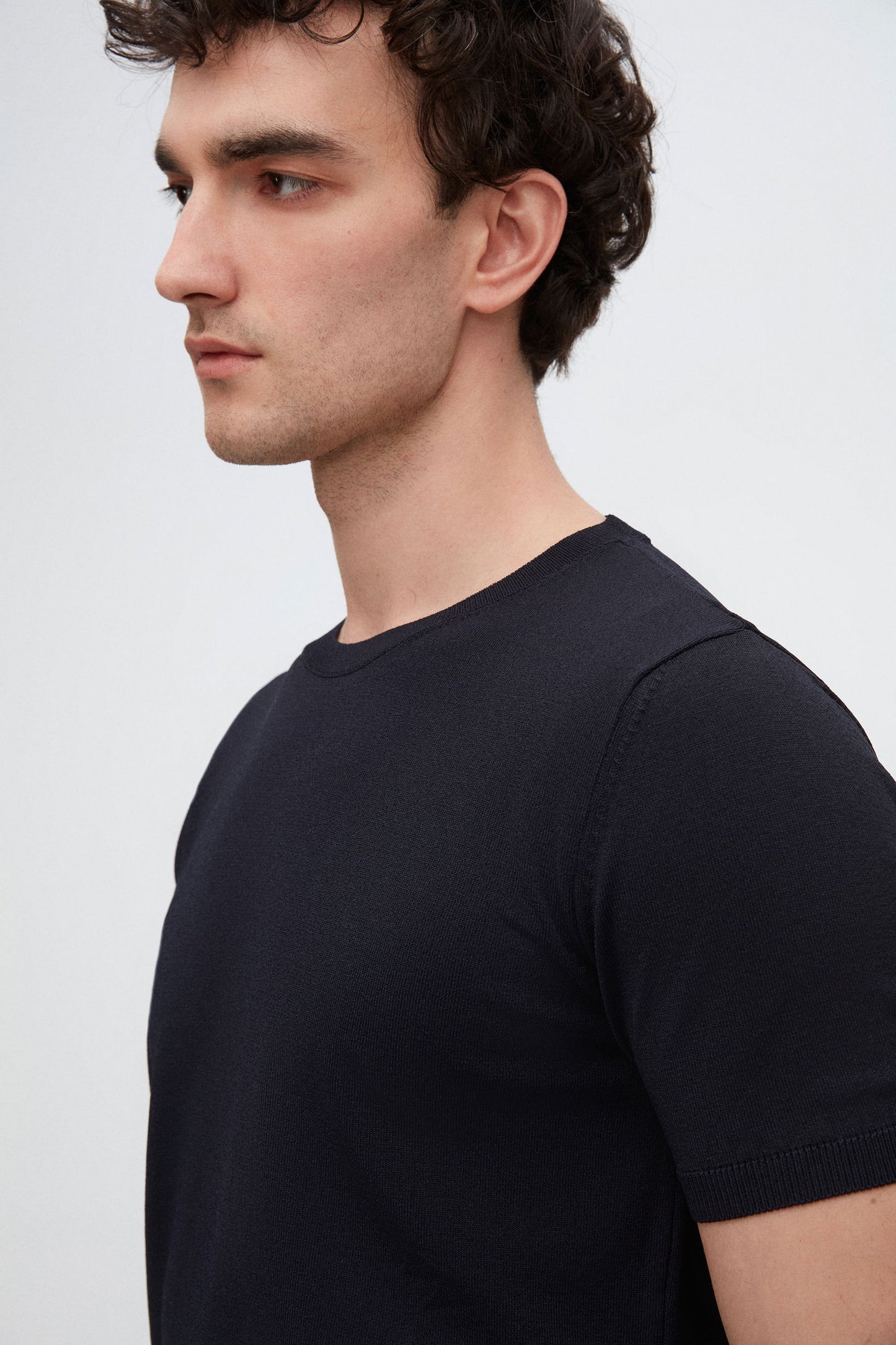 Twn Slim Fit Lacivert Yazlık Rayon Triko T-shirt
