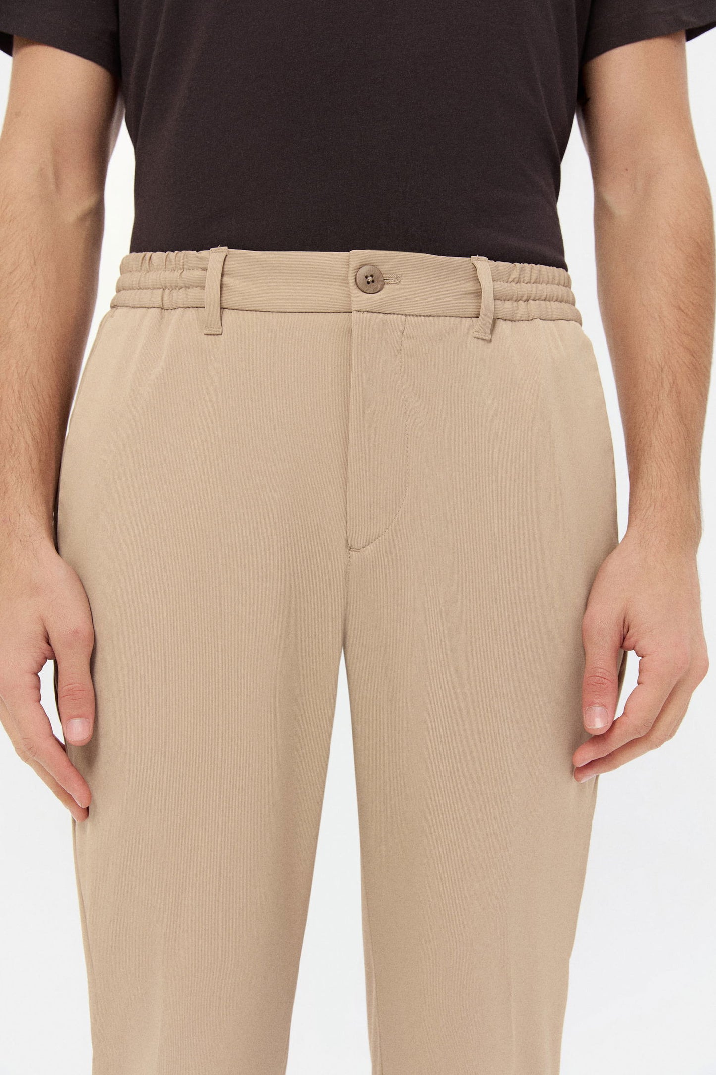 Ds Damat Relaxed Fit Bej Düz Jogger Pantolon