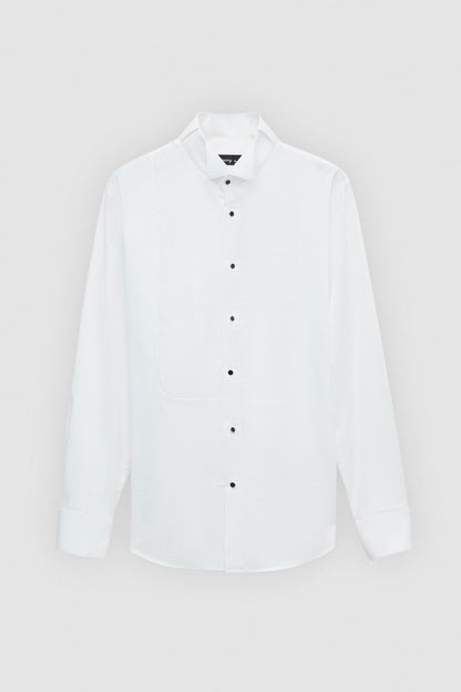Ds Damat Slim Fit Beyaz Düz Smokin Gömlek