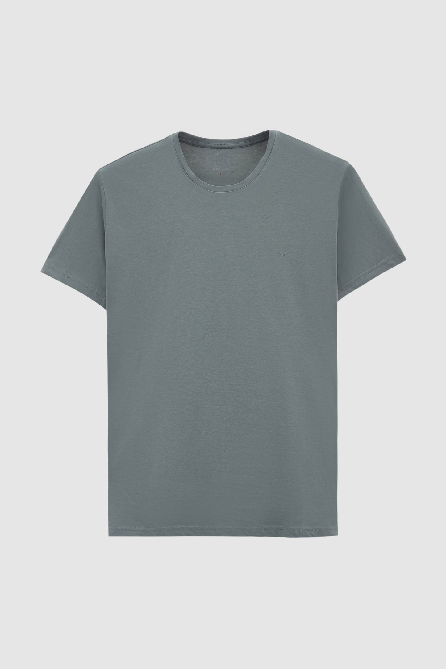 Ds Damat Regular Fit Koyu Yosun Düz %100 Pamuk Logo Baskılı T-shirt
