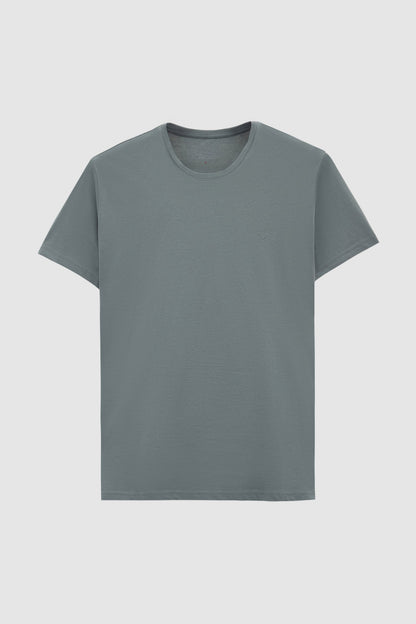 Ds Damat Regular Fit Koyu Yosun Düz %100 Pamuk Logo Baskılı T-shirt