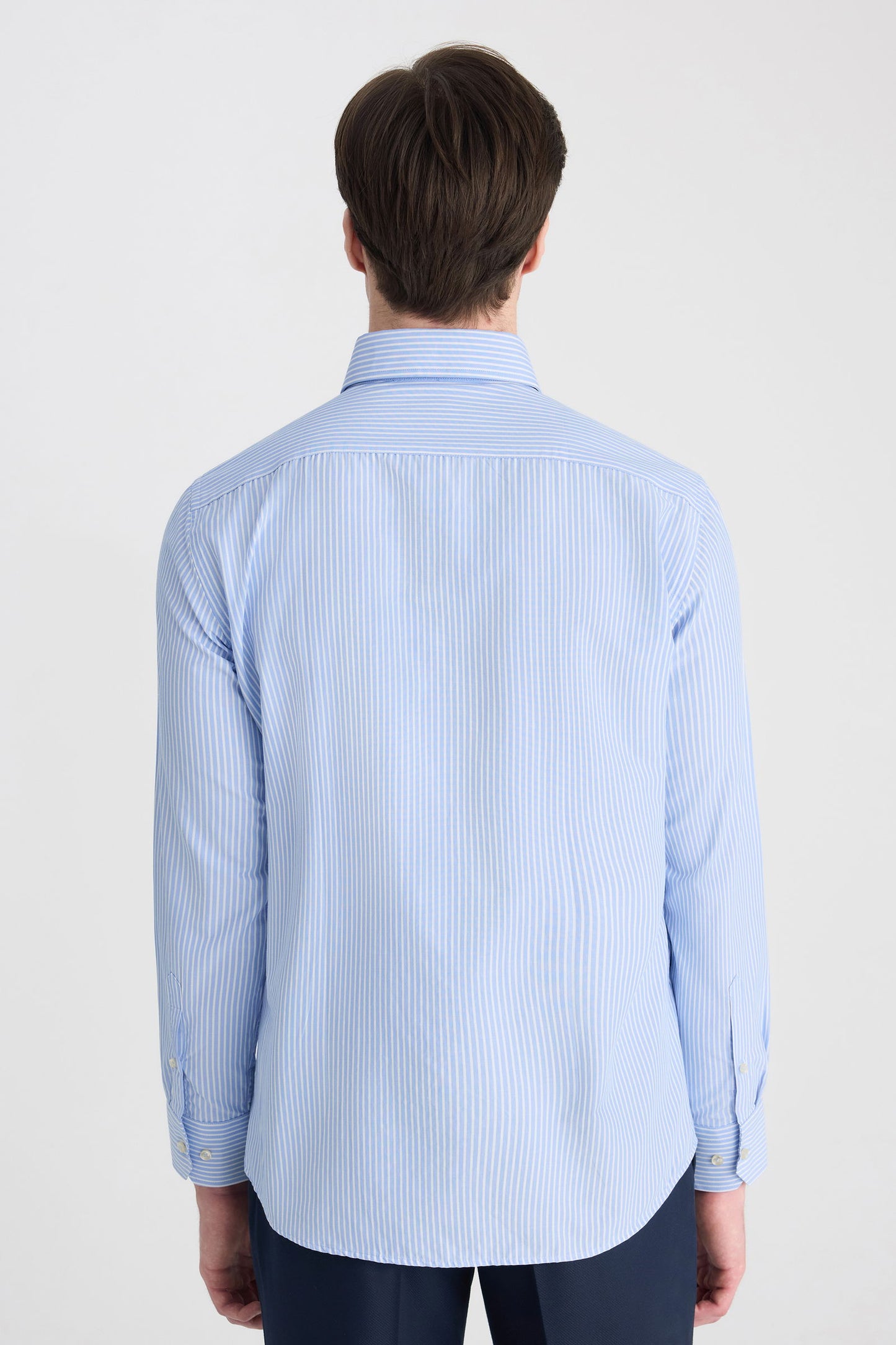 Ds Damat Slim Fit Mavi Çizgili Gömlek