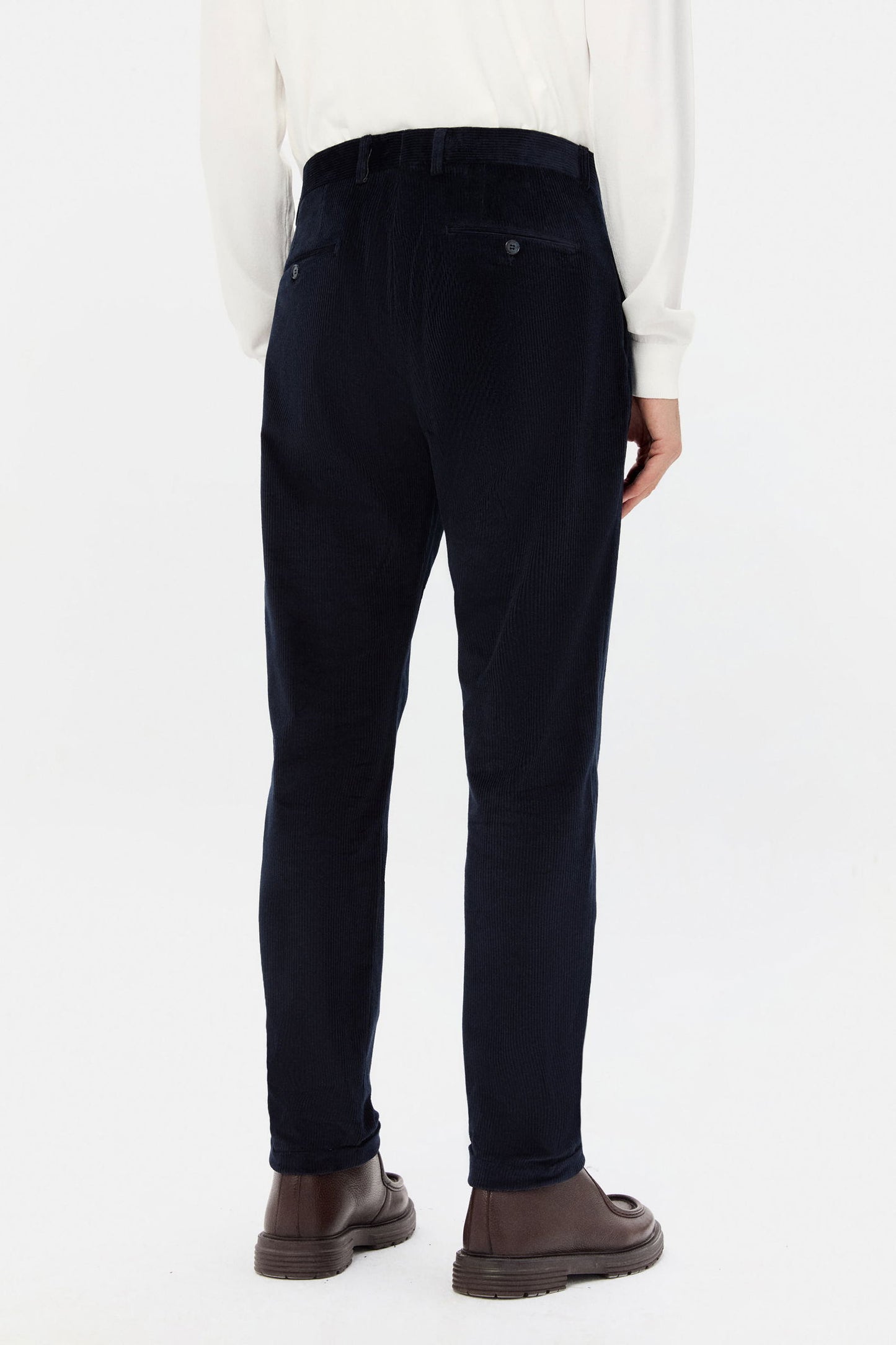 Ds Damat Relaxed Fit Lacivert Fitilli Kadife Kumaş Pantolon