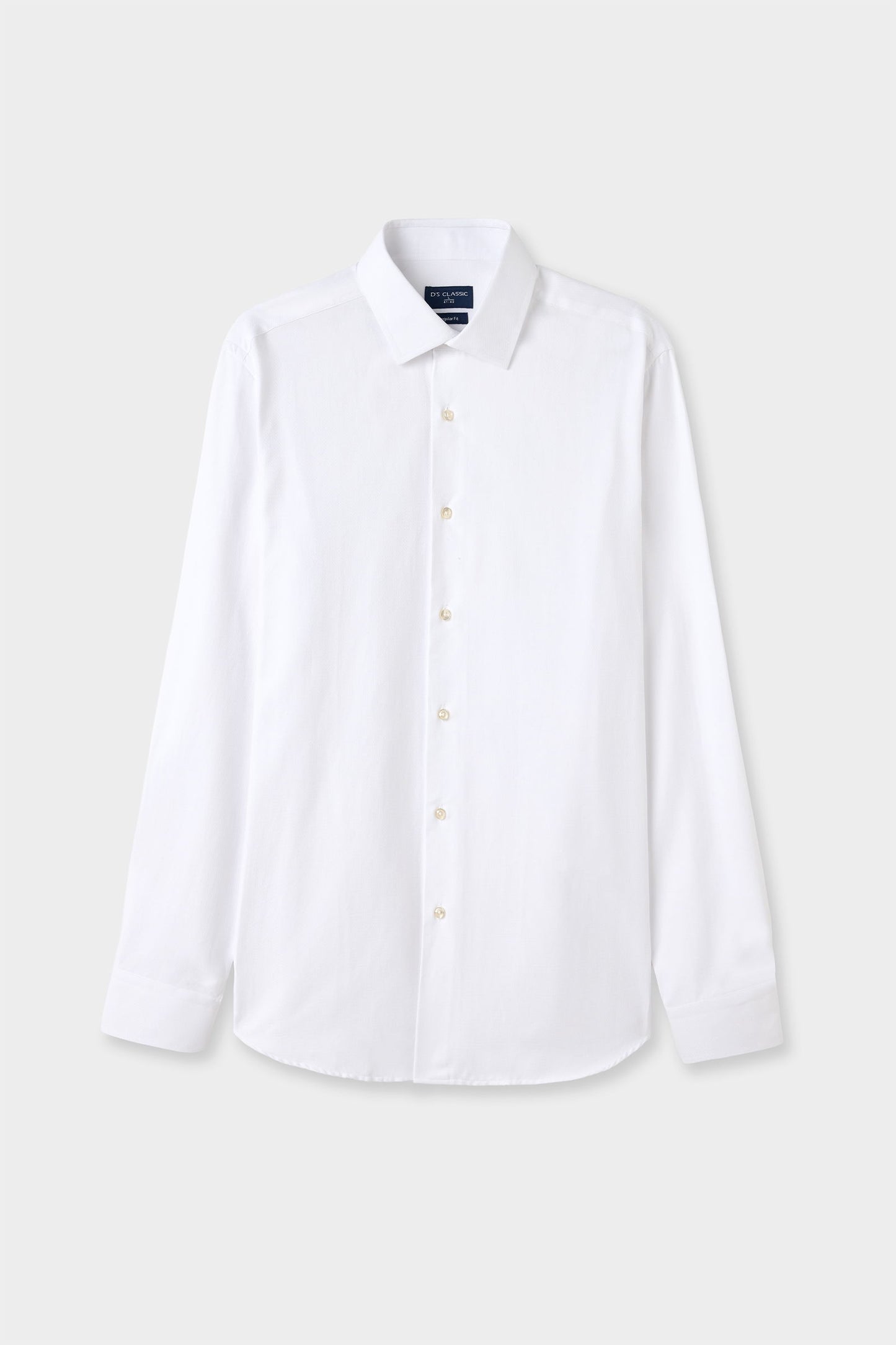 Ds Damat Regular Fit Beyaz Armürlü Gömlek