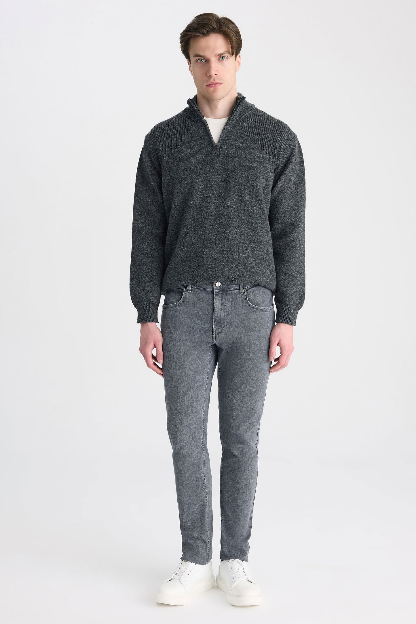 Twn Super Slim Fit Antrasit Denim Pantolon