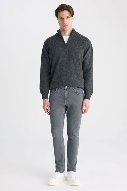 Twn Super Slim Fit Antrasit Denim Pantolon