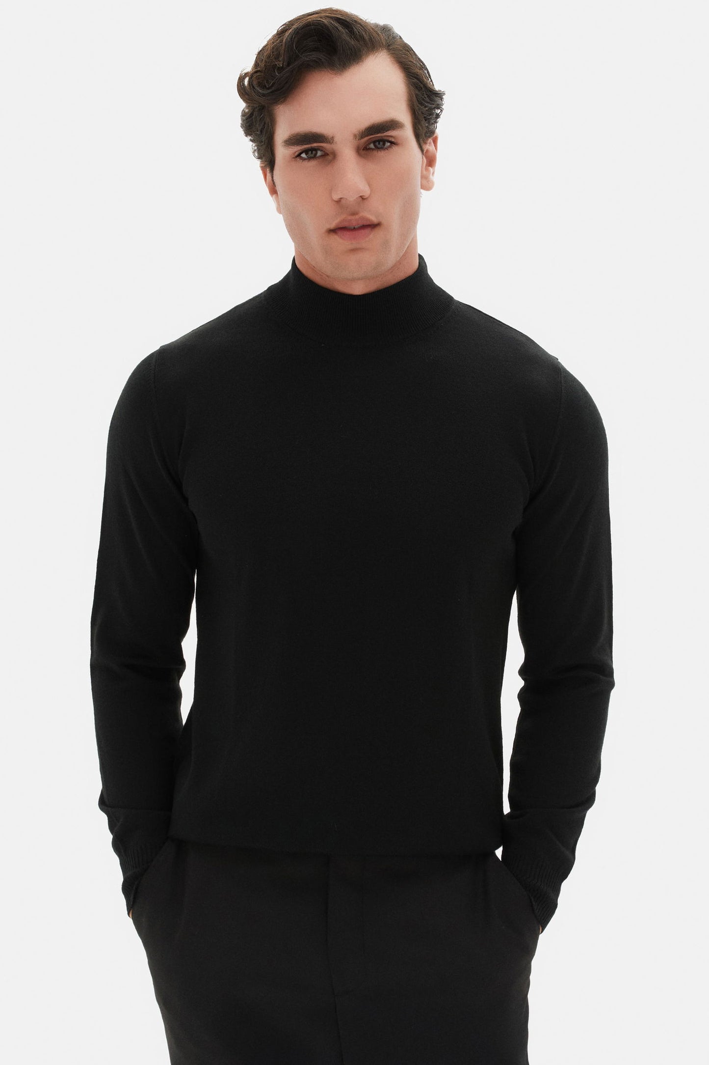 Ds Damat Regular Fit Siyah Düz Örgü Kazak