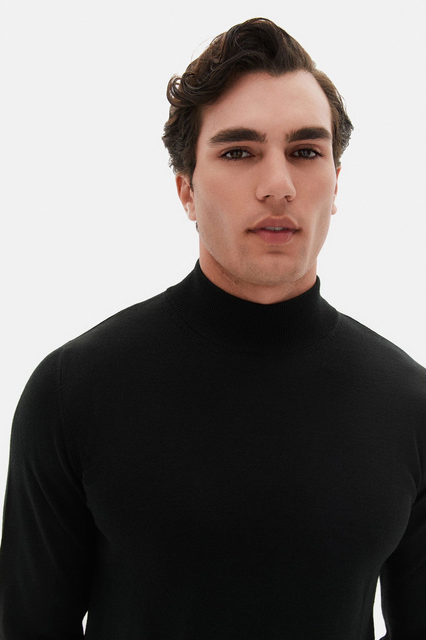 Ds Damat Regular Fit Siyah Düz Örgü Kazak