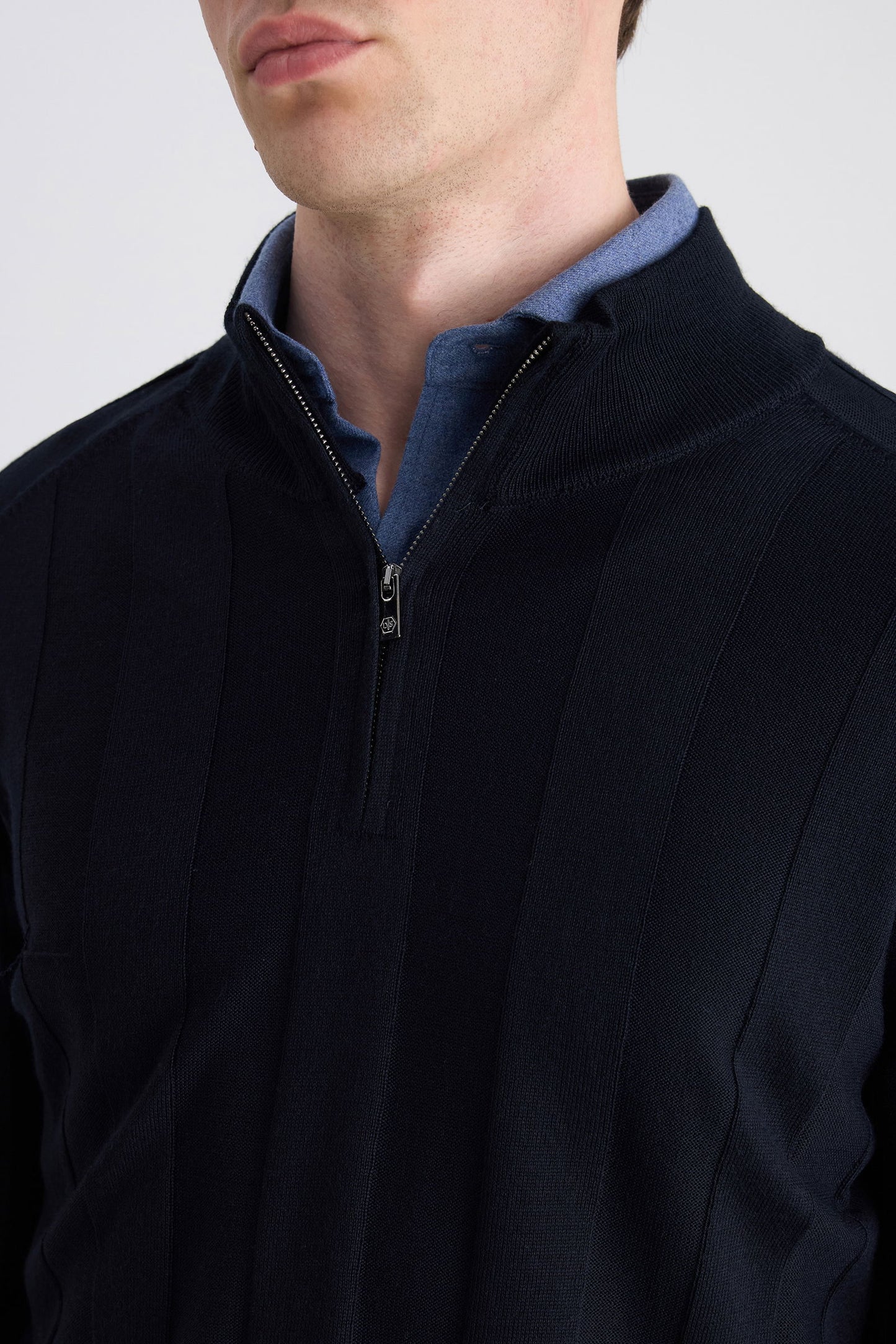 Ds Damat Regular Fit Lacivert Düz Örgü Kazak
