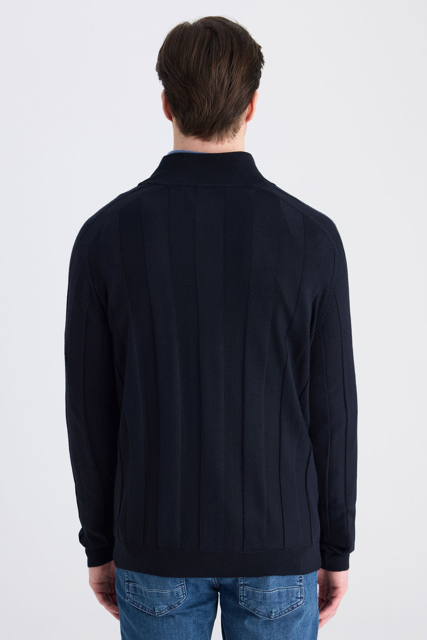 Ds Damat Regular Fit Lacivert Düz Örgü Kazak