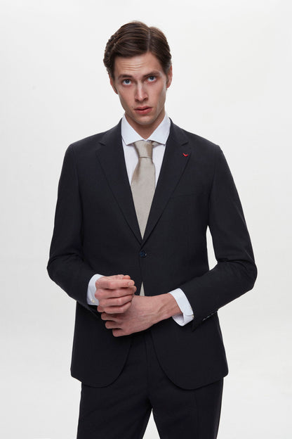 Ds Damat Regular Fit Lacivert Düz Travel Takim Elbise
